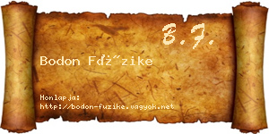 Bodon Füzike névjegykártya